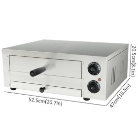TAIMIKO Four à pizza électrique avec minuterie, INOX,Four à pizza électrique professionnel 1 chambre
