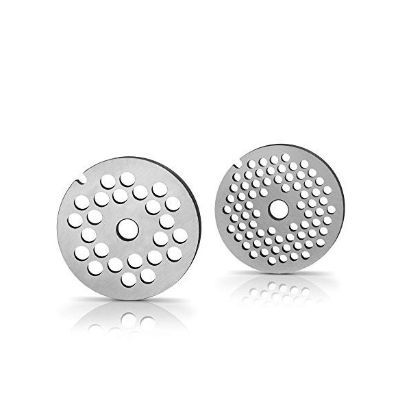Bosch Disque perforé MUZ45LS pour hachoir à viande, 2 tranches : 3 mm, 6 mm, acier inoxydable, passe au lave-vaisselle, pour 