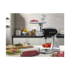 Smeg, Hachoir SMMG01 pour Robot sur socle Aluminium, 3 Filières Disques Inox, Accessoires pour Saucisses et Kebbe, Compatible