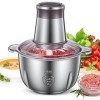 FOHERE Hachoir Électrique, Mini Hachoir à Viande Electrique 2.5L avec 4 Lames en Inox, Hachoir Ail Electrique Multifonction p
