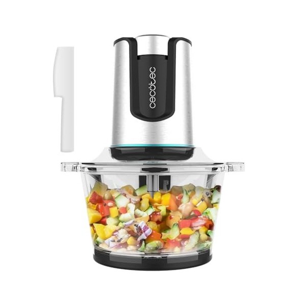 Cecotec Hachoir Électrique dAliments Picadora ChopBeat 2000 Delhi Glass. 500 W, Hache, Coupe et Broye la Viande, les Légumes
