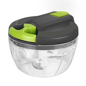 Royouzi Hachoir Manuel, 520ml Mini Hachoir, Coupe Oignon Manuel avec Acier Inoxydable 3 Lames, Mixeur Manuel Coupe Ail Hachoi