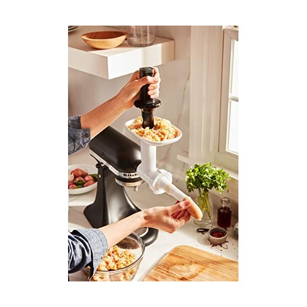 KitchenAid Accessoire à Farcir les Saucisses - 5KSMSSA - Poussoir à Saucisse pour Hachoir à Viande - 2 pièces de petite et gr