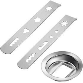 Pack de 2 accessoire sablé, accessoire sablé 8 formes, accessoire inox 430 pour hachoir à viande avec bague de liaison, acces