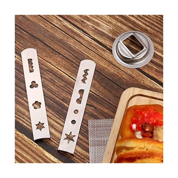 Pack de 2 accessoire sablé, accessoire sablé 8 formes, accessoire inox 430 pour hachoir à viande avec bague de liaison, acces