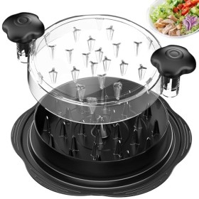 LIGHIGH Hachoir à poulet, 25 cm, visible, avec pinceau et fourchette, grand hachoir manuel avec poignées ergonomiques, passe 