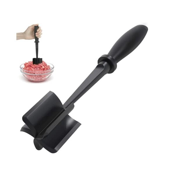 Hachoir à viande en nylon - 5 coins - Pour le bœuf haché ou haché - Résistant à la chaleur - Anti-adhésif - Facile à nettoyer