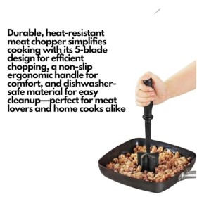 Hachoir à viande en nylon - 5 coins - Pour le bœuf haché ou haché - Résistant à la chaleur - Anti-adhésif - Facile à nettoyer