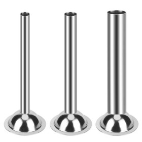 YiliYa 3 Pièces Tube de Saucisse, Entonnoir Saucisse en Acier Inoxydable 12/19/32 mm pour Hachoir à Saucisse Manuel Tubes Pou