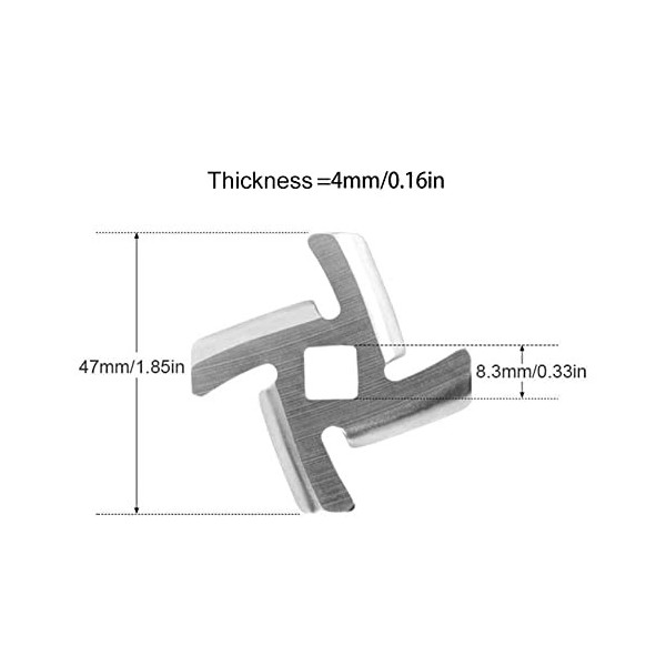 Lame de Hachoir, Lames pour Hachoir à Viande, Couteau pour Hachoir à Viande, Lame de Hachoir en Acier Inoxydable, Rechange de