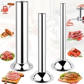 dcas 3 Pièces 5 Hachoir à Viande Tube Saucisse, Inoxydable Farce à Saucisse Tubes, Tube Saucisse, Entonnoir Tubes Pour Saucis