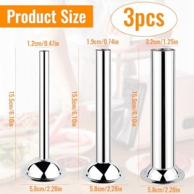 dcas 3 Pièces 5 Hachoir à Viande Tube Saucisse, Inoxydable Farce à Saucisse Tubes, Tube Saucisse, Entonnoir Tubes Pour Saucis