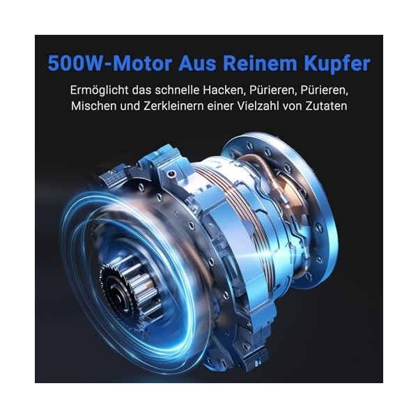 Hachoir a viande-AMZCHEF-2L hachoir électrique avec bol en acier inoxydable,mini hachoir 500W avec 2 vitesses,Hachoir à viand