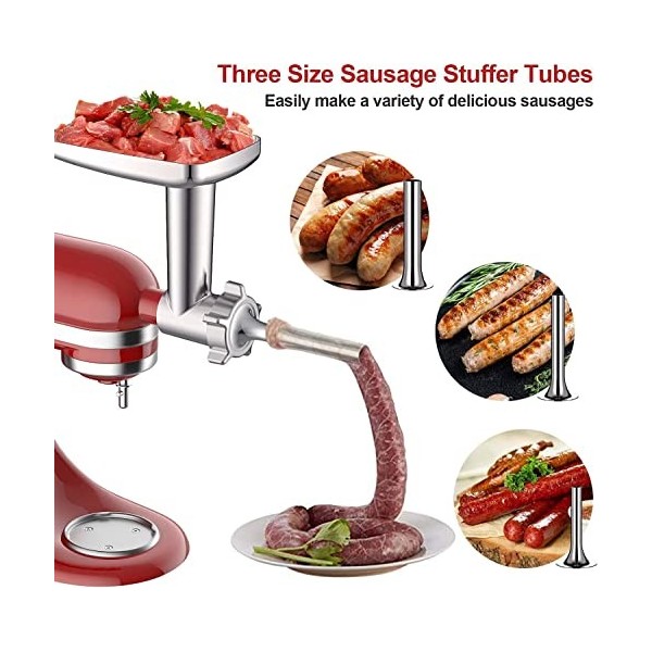 COFUN Accessoires de Hachoir à Viande et Coupe-légumes pour KitchenAid Robot Pâtissier, Comprend un Accessoire pour Kitchen A