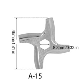 Pièces de Rechange de Lame de Hachoir à Viande Plaque de Coupe de Broyage des Aliments en Forme de Croix A-15 Trou Hexagonal 