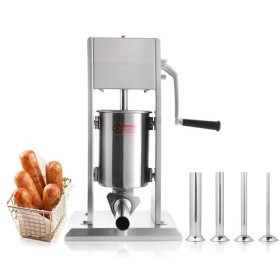 HAKKA BROTHERS Hakka Machine à remplir les saucisses verticales en acier inoxydable à 2 vitesses avec quatre tubes, machine à