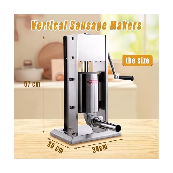 HAKKA BROTHERS Hakka Machine à remplir les saucisses verticales en acier inoxydable à 2 vitesses avec quatre tubes, machine à