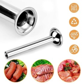 Lot de 3 tubes de remplissage de saucisse en acier inoxydable - 12/19/32 mm - Fixation pour hachoir à viande - Tubes de rempl