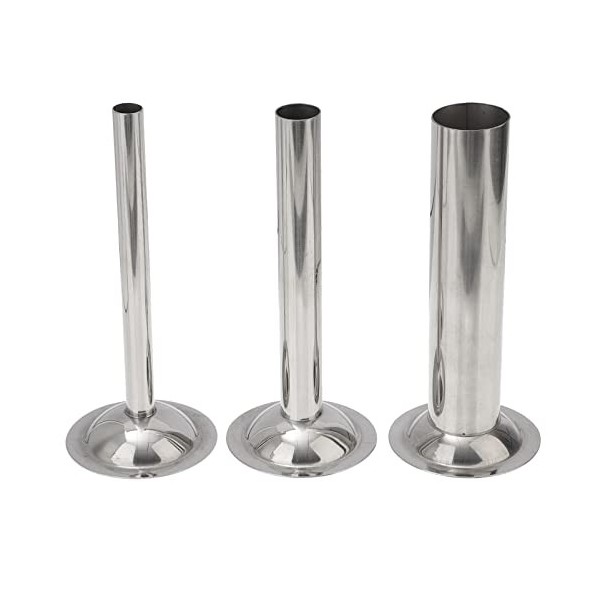 Hemoton Lot de 3 tubes de remplissage de saucisses en acier inoxydable pour hachoir à viande, 3 tailles