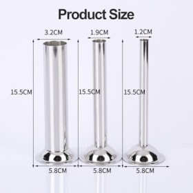3PCS Tube de Saucisse, Tube de remplissage de saucisses pour hachoir à viande, Entonnoir Saucisse en Acier Inoxydable, 12/19/