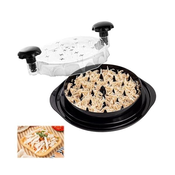 YCHYAN Déchiqueteuse de Poulet, Broyeur de Blanc de Poulet avec Couvercle Transparent, Torsadé a la Main Hachoir a Poulet, av