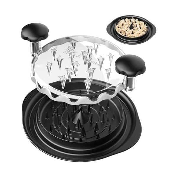 Destructeur de poulet visible de 27,4 cm, grande machine à déchiqueteuse de viande – Poignée ergonomique, passe au lave-vaiss