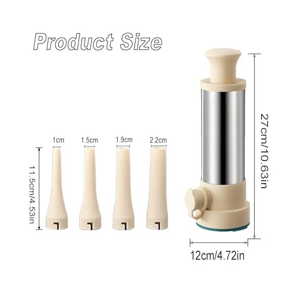 Machine De Remplissage De Saucisses, 2 En 1 Poussoir a Saucisse Manuel, Poussoir Saucisse Inox, Avec 4 Tubes De Remplissage D