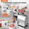 VEVOR Hachoir à Viande Électrique Commercial Capacité 4,2 kg/min, Hachoir Électrique de Comptoir, Poussoir à Saucisses avec L