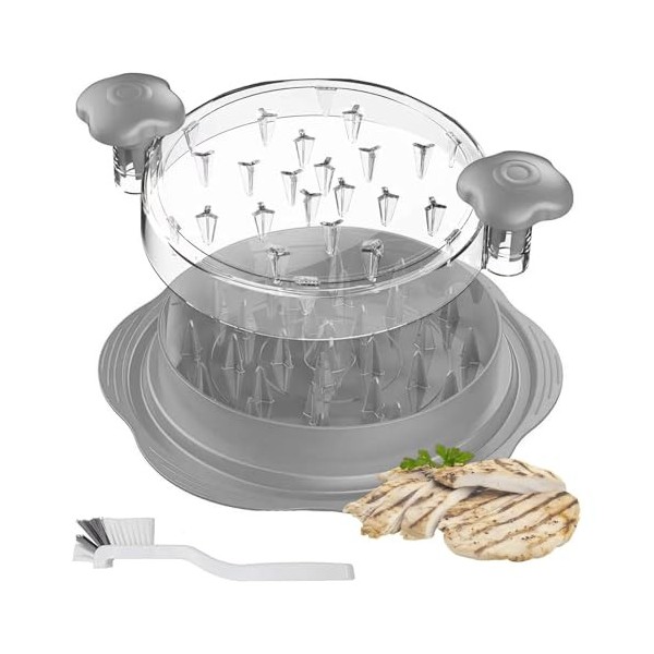 Broyeur de poulet visible avec brosse, grande machine à déchiqueter la viande, poignée ergonomique, antidérapant, résistant à
