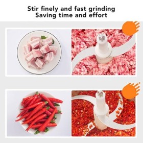 Robot Culinaire électrique en Acier Inoxydable, Mélangeur C avec 2 Vitesses, pour Hacher Efficacement la Viande et les Légume