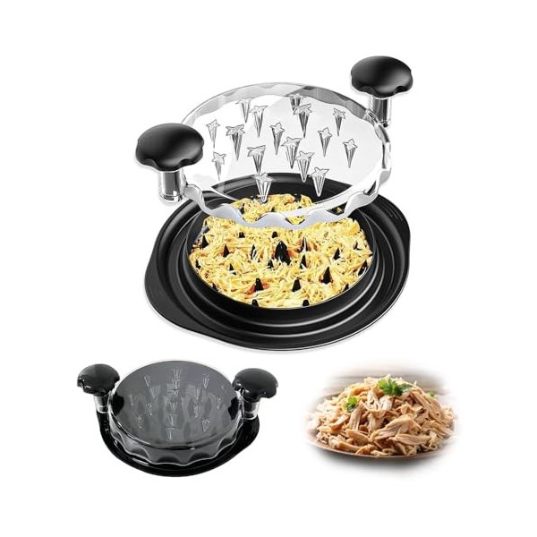 Mtlhbcg Broyeur De Poulet, Hachoir à poulet, poignée ergonomique, Avec couvercle transparent,25 cm,Grand hachoir manuel,Lavab