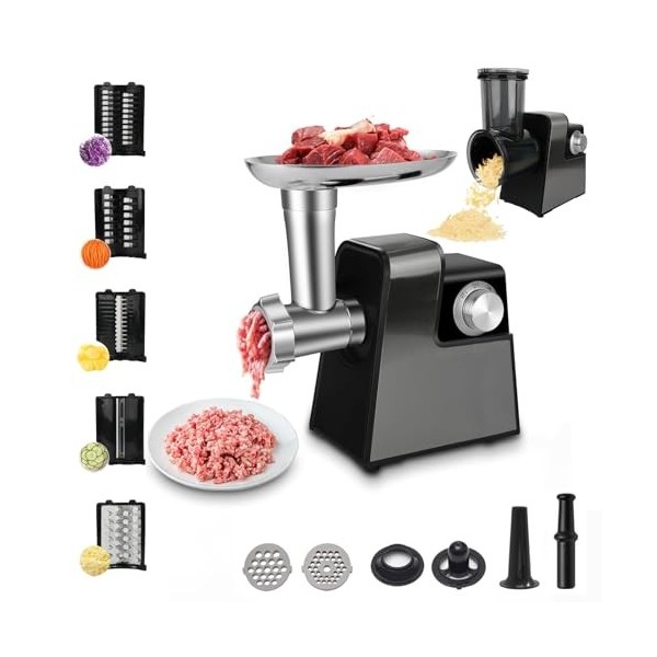 Hachoir à viande électrique - Râpe à légumes - Râpe à fromage automatique - Râpe de cuisine - Râpe à parmesan - Machine à sal