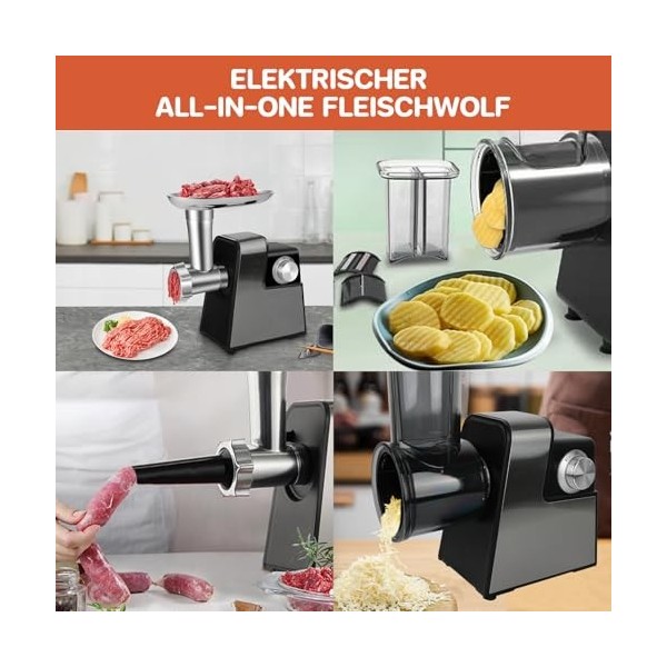 Hachoir à viande électrique - Râpe à légumes - Râpe à fromage automatique - Râpe de cuisine - Râpe à parmesan - Machine à sal