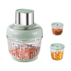 Hoapin Hachoir Électrique 400 W, Hachoir à Viande Avec Bol Verre 2,5 L + 0,8 L + 0,5 L, 3 Niveaux de Vitesse, Mixeur Bebe Pou