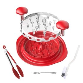 Lsydgn Déchiqueteuse De Poulet,Broyeur De Poitrine De Poulet Outil Twister Avec Brosse Et Fourchette Pinces à Barbecue,Poigné