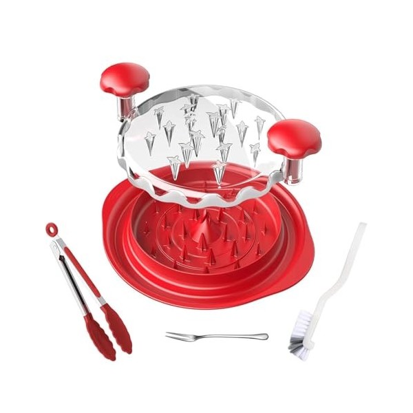 Lsydgn Déchiqueteuse De Poulet,Broyeur De Poitrine De Poulet Outil Twister Avec Brosse Et Fourchette Pinces à Barbecue,Poigné