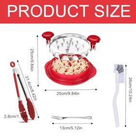 Lsydgn Déchiqueteuse De Poulet,Broyeur De Poitrine De Poulet Outil Twister Avec Brosse Et Fourchette Pinces à Barbecue,Poigné