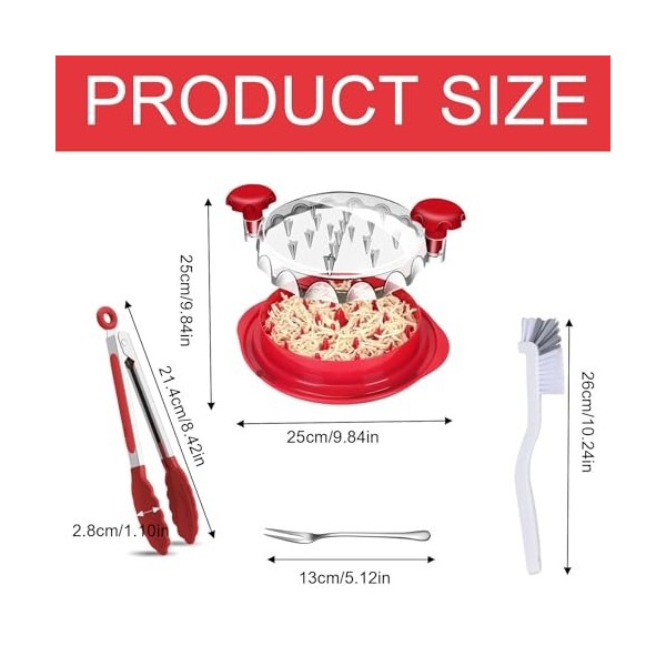 Lsydgn Déchiqueteuse De Poulet,Broyeur De Poitrine De Poulet Outil Twister Avec Brosse Et Fourchette Pinces à Barbecue,Poigné