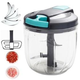 Hachoir à oignons, 900 ml, hachoir à légumes, hachoir manuel pour salade, viande, ail, noix, fruits, herbes, accessoires de c