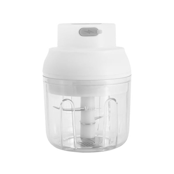 Jasfyee Hachoir Électrique 250ML, Mini Hachoir Coupe Oignon Automatique Acier Inoxydable 3 Lames, Hachoir Automatique Hachoir