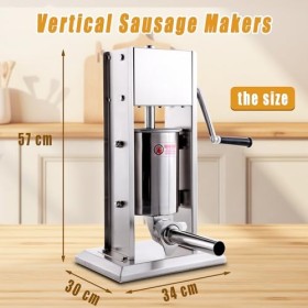 HAKKA BROTHERS Hakka Machine à remplir de saucisses verticales en acier inoxydable à 2 vitesses avec cinq tubes et churros, m