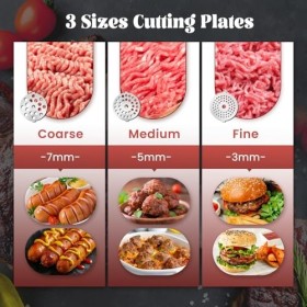 Huanyu Hachoir Électrique Hachoir a Viande Electrique Multi-fonctions Hachoir a Viande avec Poussoir a Saucisse Hachoir Élect