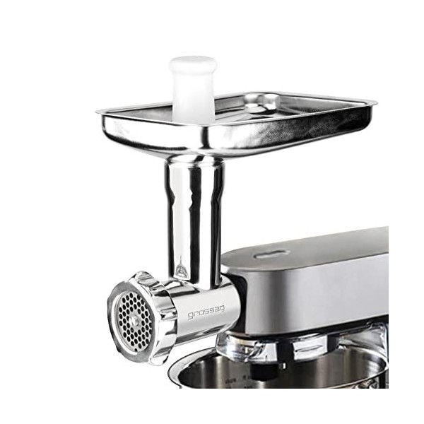 grossag Hachoir à viande en acier inoxydable compatible avec les robots de cuisine Kenwood Passe au lave-vaisselle - Kit de p