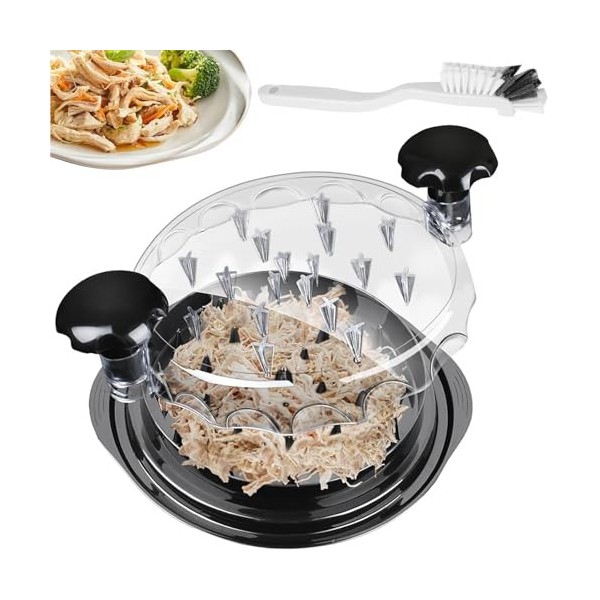 Broyeur de Poulet Base Antidérapante Couvercle Transparent Outil de Hachoir à Poitrine de Poulet Visible Adapté au Porc, au B