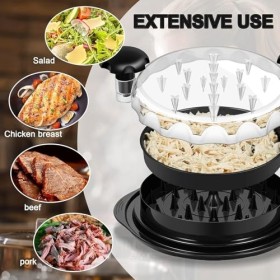 Déchiqueteuse de poulet de 25 cm, outil de déchiqueteuse de viande visible, sans BPA, passe au lave-vaisselle, pour porc effi