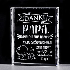Cube en cristal pour papa - Plaque avec inscription « Bester Papa » - Cadeau danniversaire pour papa, papa, papa, tout le te