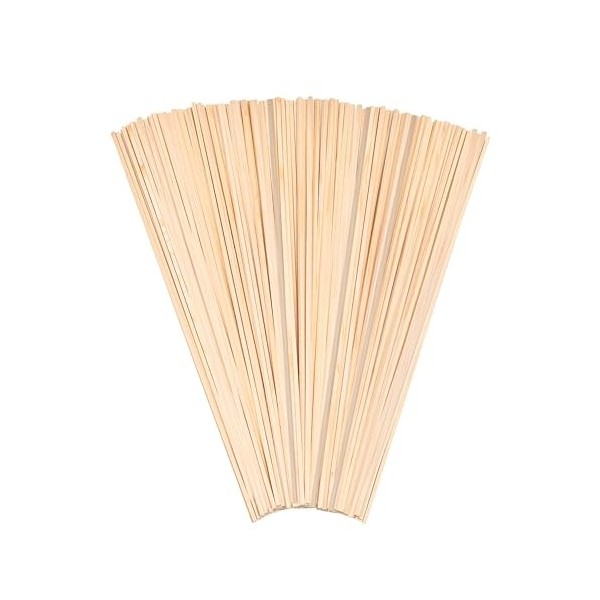 Lot de 100 tiges carrées en bois, pour barbe à papa, diamètre : 4 mm, Longueur : 40 cm