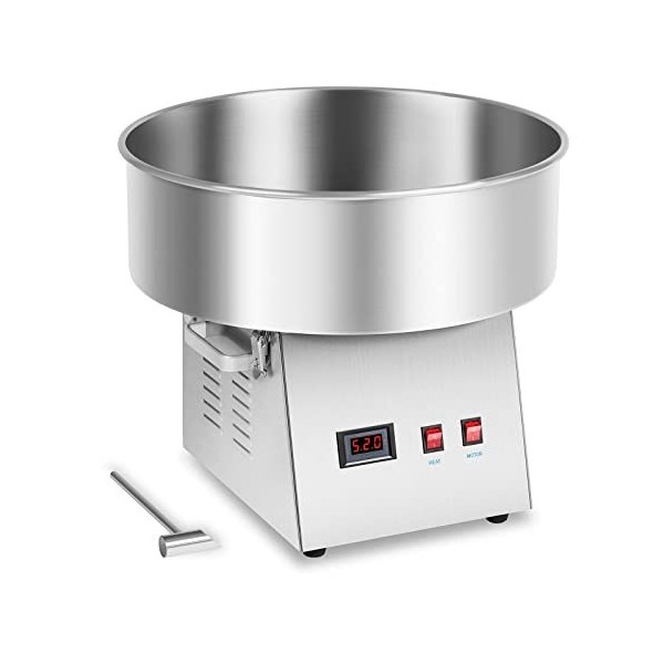 Royal Catering RCZK-1030-W Machine a Barbe a Papa Professionnelle Ø 52 cm, 1030 W, 1 unité / 30 s, Acier Inoxydable 