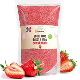 GREENDOSO® Sucre Barbe à Papa pour Machine 500 Gr – Goût Fraise – Arôme & Colorant Naturel.