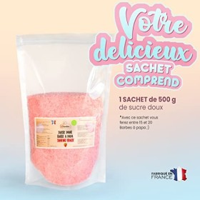 GREENDOSO® Sucre Barbe à Papa pour Machine 500 Gr – Goût Fraise – Arôme & Colorant Naturel.